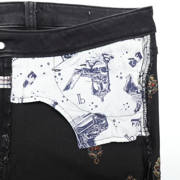 Anthropologie Pilcro Letter Press Black Embellished Jewels Jeans Sz 28 - Picture 7 of 12